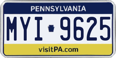 PA license plate MYI9625