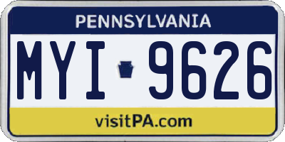 PA license plate MYI9626