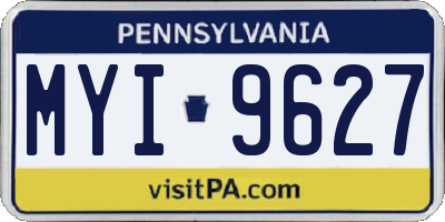 PA license plate MYI9627