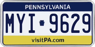 PA license plate MYI9629