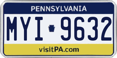 PA license plate MYI9632