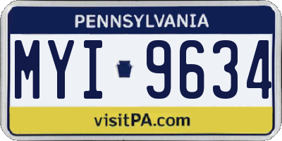 PA license plate MYI9634