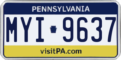 PA license plate MYI9637