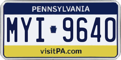 PA license plate MYI9640