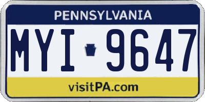 PA license plate MYI9647