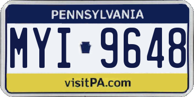 PA license plate MYI9648