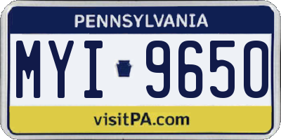 PA license plate MYI9650