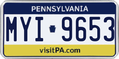 PA license plate MYI9653