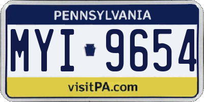 PA license plate MYI9654