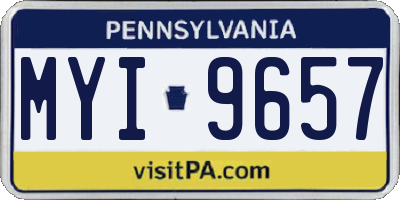 PA license plate MYI9657