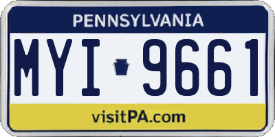 PA license plate MYI9661
