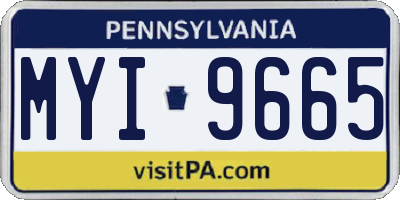 PA license plate MYI9665