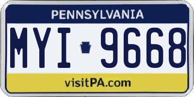 PA license plate MYI9668