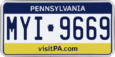PA license plate MYI9669