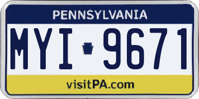 PA license plate MYI9671