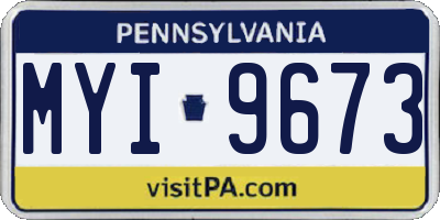 PA license plate MYI9673