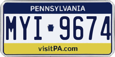 PA license plate MYI9674
