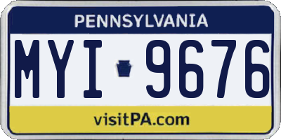 PA license plate MYI9676