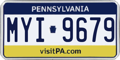 PA license plate MYI9679