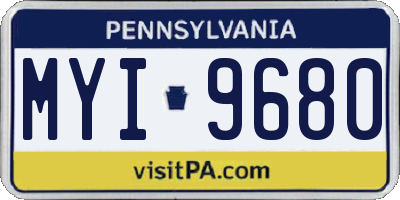 PA license plate MYI9680