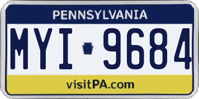 PA license plate MYI9684