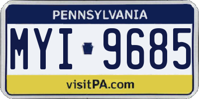 PA license plate MYI9685