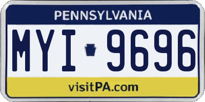 PA license plate MYI9696