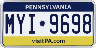 PA license plate MYI9698