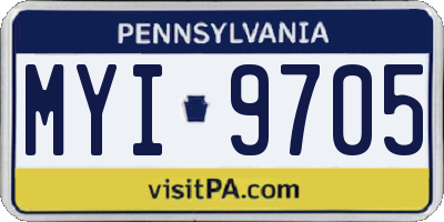 PA license plate MYI9705