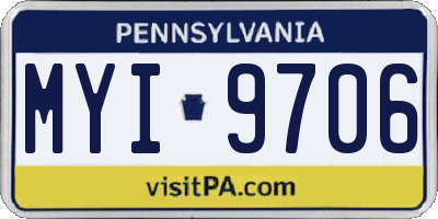 PA license plate MYI9706