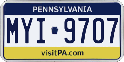 PA license plate MYI9707