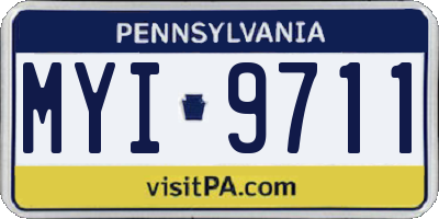 PA license plate MYI9711