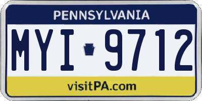 PA license plate MYI9712