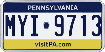 PA license plate MYI9713