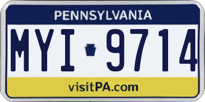 PA license plate MYI9714