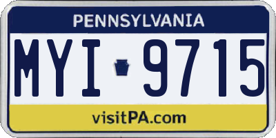 PA license plate MYI9715