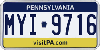 PA license plate MYI9716