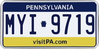 PA license plate MYI9719