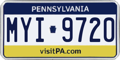 PA license plate MYI9720