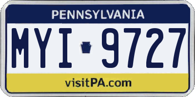 PA license plate MYI9727