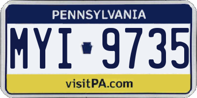 PA license plate MYI9735