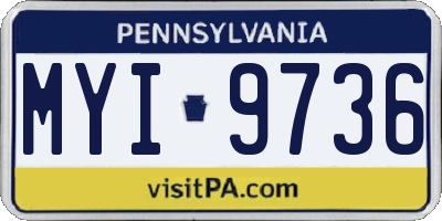 PA license plate MYI9736
