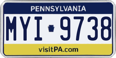PA license plate MYI9738