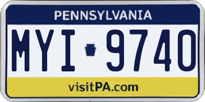 PA license plate MYI9740
