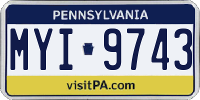 PA license plate MYI9743