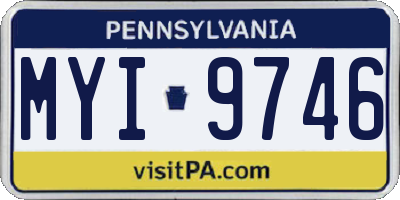PA license plate MYI9746