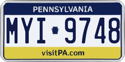 PA license plate MYI9748