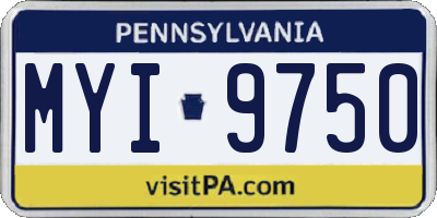 PA license plate MYI9750