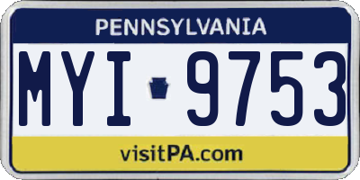 PA license plate MYI9753