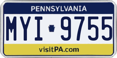 PA license plate MYI9755